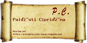 Palásti Cipriána névjegykártya
